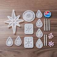 DIY Wind Chime Making Kit, Christmas Theme, Including Silicone Molds, Nylon Monofilament Fishing Line, Plastic Beads, Aluminium Tubes, Mixed Color, 10~235x0.2~178x0.2~11mm(DIY-D070-02P)