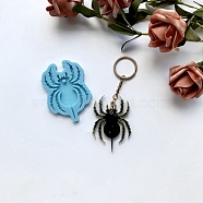 Spider Pendant Silicone Molds, Resin Casting Molds, for UV Resin & Epoxy Resin Jewelry Making, Halloween Theme, Light Sky Blue, 78x56x6mm, Hole: 4mm(DIY-F109-10)