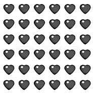 40Pcs 304 Stainless Steel Charms, Stamping Blank Tag, Heart, Electrophoresis Black, 5x6x1mm, Hole: 1mm(STAS-UN0053-27)