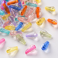 Transparent Acrylic Beads, Faceted, Teardrop, Mixed Color, 12x7mm, Hole: 1.8mm, about 1845pcs/500g(TACR-S154-03A)