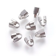 304 Stainless Steel Cord Ends, End Caps, Stainless Steel Color, 6x3.5x4.5mm, Hole: 3x3mm(STAS-P237-81B-P)