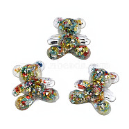 Transparent Acrylic Cabochons, with Foil, Bear, Yellow, 31x29x8mm(TACR-N006-74B)