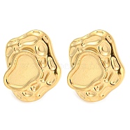 304 Stainless Steel Stud Earring Findings, Polygon Earring Settings, Real 18K Gold Plated, 19x15.5mm, Tray: 9x6.5mm(EJEW-I290-15G)