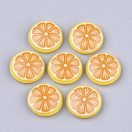 PVC Plastic Cabochons, Lemon, Flat Round, Yellow, 19x5mm(PVC-T004-33A)