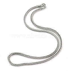 304 Stainless Steel Chain Necklaces, Snake Chain, Stainless Steel Color, 24.02 inch(61cm)(NJEW-P295-03P)