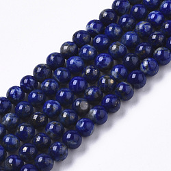 Natural Lapis Lazuli Beads Strands, Round, 4.5mm, Hole: 0.7mm, about 92pcs/strand, 15.75 inch(40cm)(G-R465-22A)