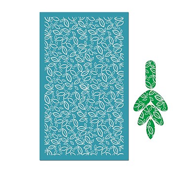 Rectangle Polyester Screen Printing Stencil, for Painting on Wood, DIY Decoration T-Shirt Fabric, Leaf, 15x9cm