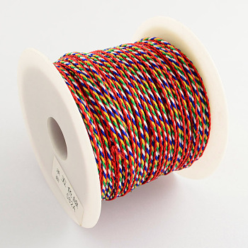 Braided Nylon Cord for Chinese Knot Making, Colorful, 2.5mm, about 49.21 yards(45m)/roll