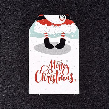 Paper Gift Tags, Hange Tags, For Arts and Crafts, For Christmas, with Father Christmas Pattern, Colorful, 50x30x0.3mm, Hole: 5mm