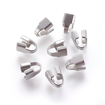 304 Stainless Steel Cord Ends, End Caps, Stainless Steel Color, 6x3.5x4.5mm, Hole: 3x3mm
