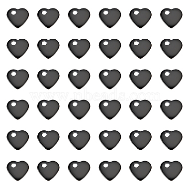 Black Heart 304 Stainless Steel Charms