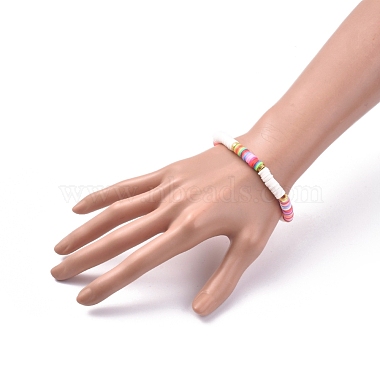 Handmade Polymer Clay Heishi Beads Stretch Bracelets(X-BJEW-JB05091-04)-3