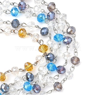 Olycraft Glass Rondelle Beads Chains for Necklaces Bracelets Making(AJEW-OC0001-73)-4