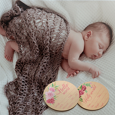 2Pcs 2 Style Single-face Printed Wooden Baby Photo Props(DJEW-WH0600-002)-5