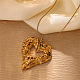 304 Stainless Steel Round Snake Chain Textured Heart Pendant Necklaces for Women(NJEW-S001-01)-1