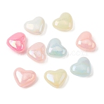 UV Plating Opaque Acrylic Beads, Heart, AB Color Plated, Mixed Color, 12x14x6.5mm, Hole: 1.8mm, about 915 pcs/500g(OACR-G058-16A)