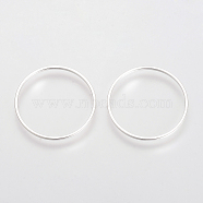 Brass Linking Rings, Lead Free & Nickel Free, Ring, Silver Color Plated, 30x1mm, about 1000pcs/bag(KK-S327-06S-30mm)
