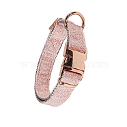 Nylon Dog Collar with Rose Gold Iron Quick Release Buckle, Adjustable Safety Collar for Dog Pet, Pink, 350~500x20mm(PW-WG25675-11)