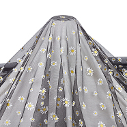 Daisy Pattern Chinlon Tulle, for Dress Costumes Decoration, Black, 150x0.03cm(DIY-WH0349-86A)