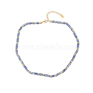 Natural Dyed Jade Beaded Necklaces for Women, Royal Blue, 14.96 inch(38cm)(KN2634-3)