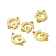 Rack Plating Brass Connector Charms, Real 18K Gold Plated, Long-Lasting Plated, Cadmium Free & Nickel Free & Lead Free, Letter Links, Letter.G, 14x9.5x1.5mm, Hole: 1mm(KK-C007-38G-G)