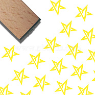 Square Wooden Stamps, with Rubber, for DIY Scrapbooking, Star, 40x15x15mm(DIY-WH0546-010)