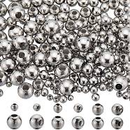 500Pcs 6 Style 304 Stainless Steel Round Seamed Beads, for Jewelry Craft Making, Stainless Steel Color, 2~8x2~7.5mm, Hole: 0.8~3mm(STAS-SC0006-94)