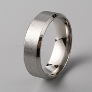 201 Stainless Steel Plain Band Ring for Men Women, Matte Stainless Steel Color, 8mm, Inner Diameter: 22.3mm(RJEW-WH0010-06I-MP)