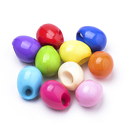 Opaque Acrylic Pendants, Oval, Mixed Color, 17x13mm, Hole: 3mm, about 300pcs/500g(SACR-Q190-31)