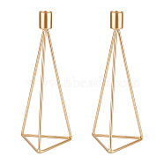 Iron Candle Holder, Perfect Home Party Decoration, Triangle, Golden, 2.2x24.2x9.5cm(AJEW-WH0171-56A)