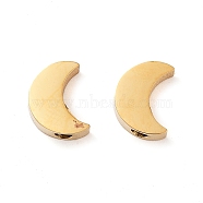 304 Stainless Steel Charms, Moon Charm, Real 14K Gold Plated, 8.6x6.5x3mm, Hole: 1.8mm(STAS-E212-371G)