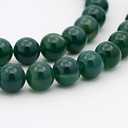 Natural Teal Jade Round Beads Strands, Dyed, 10mm, Hole: 1mm, about 40pcs/strand, 15.7 inch(G-P070-09-10mm)