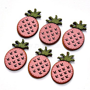 Faux Suede Patches, Costume Ornament Accessories, for Magic Tape Hair Clip Making, Pineapple, Pink, 44x27.5x3mm(FIND-R075-24)
