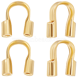 300Pcs Wire Guardian and Protectors, Long-Lasting Plated, Real 18K Gold Plated, 4.5x5x1mm, Hole: 1mm(KK-BBC0013-09A-G01)