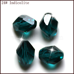 K9 Glass, Imitation Austrian Crystal Beads, Grade AAA, Faceted, Bicone, Dark Cyan, 10x13mm, Hole: 0.9~1mm(SWAR-F077-13x10mm-24)