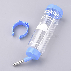 No Drip Small Animal Water Bottle, for Small Pet/Bunny/Ferret/Hamster/Guinea Pig/Rabbit, Blue, 212x76x51.5mm, Hole: 3mm, Capacity: 250ml(AJEW-WH0014-62A)