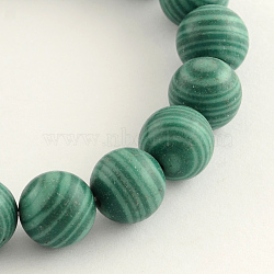 Round Synthetic Malachite Bead Strands, Malachite, 10mm, Hole: 1.5mm, about 40pcs/strand, 15.94 inch(G-Q938-02C)