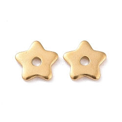 Ion Plating(IP) 304 Stainless Steel Beads, Star, Golden, 6x6x1mm, Hole: 1.2mm(STAS-D185-02G-01)
