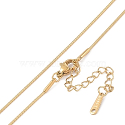 Ion Plating(IP) 201 Stainless Steel Chain Necklaces, Snake Chains, Real 18K Gold Plated, 16.14 inch(41cm)(NJEW-P309-26B-G)