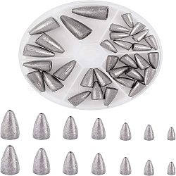 Bullet Weights Sinker, Fishing Weights Sinkers, for Fishing, Platinum, 11~25x6~13mm, Hole: 0.8~2mm, 47pcs/box(FIND-FH0001-04)