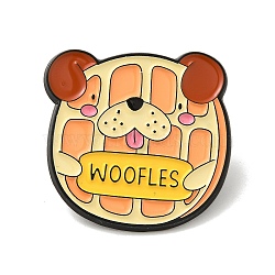 Cartoon Animal Enamel Pins, Black Alloy Brooch, for Backpack Clothes, Dog, 31x30x2mm(JEWB-K022-01E-EB)