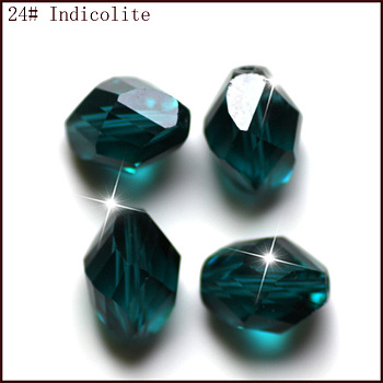 Imitation Austrian Crystal Beads, Grade AAA, Faceted, Bicone, Dark Cyan, 10x13mm, Hole: 0.9~1mm
