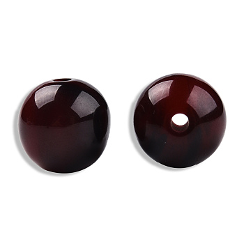 Resin Beads, Imitation Gemstone, Round, Dark Red, 13.5x13mm, Hole: 2~2.3mm