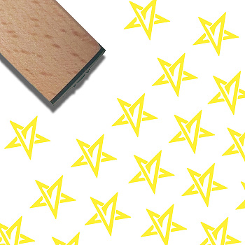 Square Wooden Stamps, with Rubber, for DIY Scrapbooking, Star, 40x15x15mm