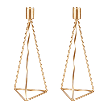 Iron Candle Holder, Perfect Home Party Decoration, Triangle, Golden, 2.2x24.2x9.5cm