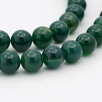 Natural Teal Jade Round Beads Strands, Dyed, 10mm, Hole: 1mm, about 40pcs/strand, 15.7 inch