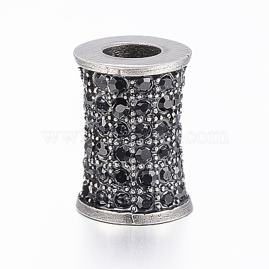 12mm Column Stainless Steel+Rhinestone Beads