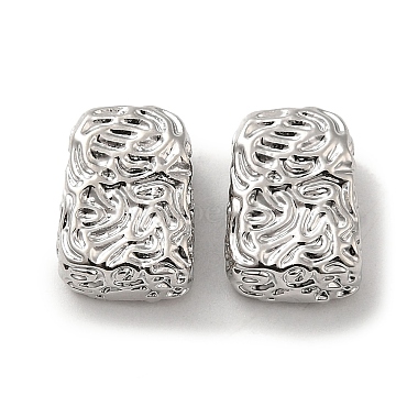Real Platinum Plated Rectangle Brass Beads