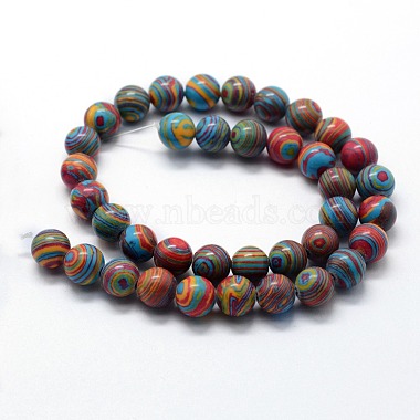 Synthetic Malachite Beads Strands(G-I199-32-8mm-D)-2