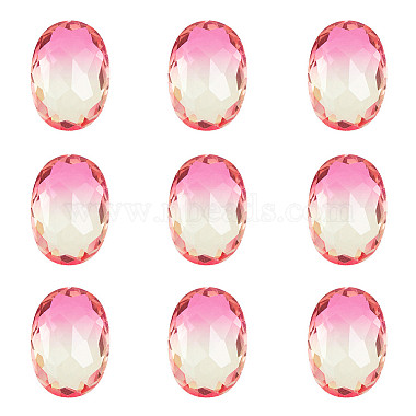 Pink Oval Glass Rhinestone Cabochons